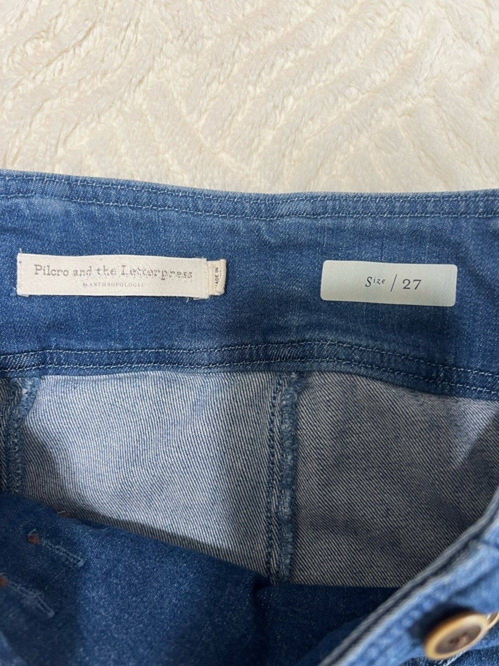 Pilcro Anthropologie High Rise Flare Jeans Button Front Sailor Wide Leg Size 27 - Picture 7 of 14